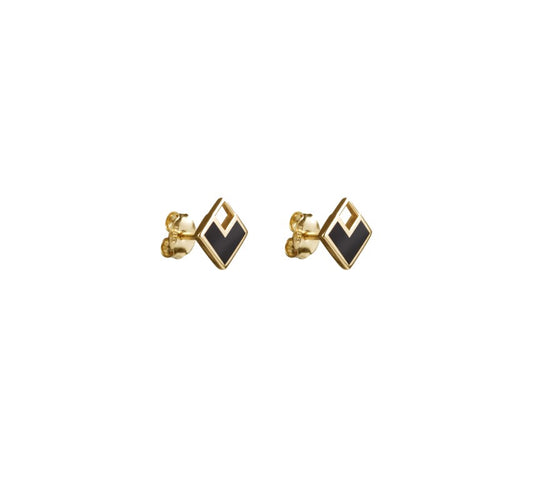 CARDİA earrings in 14kt gold set with onyx Elements