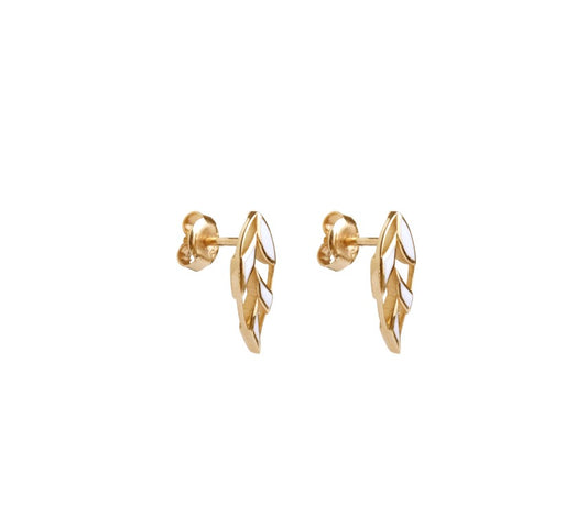 FIOLIA earrings in 14kt gold set with Mother of pearl Elements
