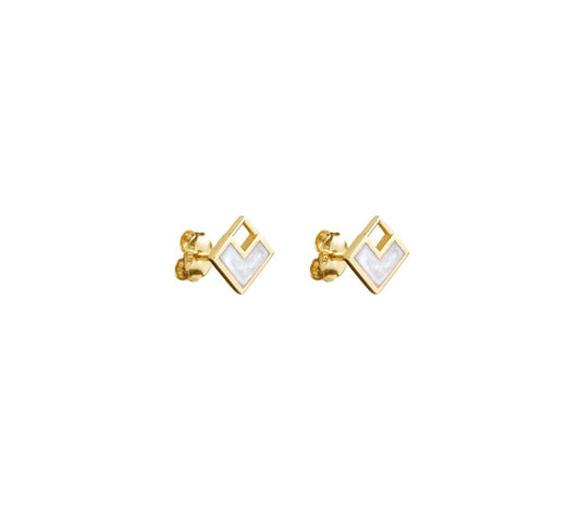 CARDİA earrings in 14kt gold set with Mother of pearl Elements
