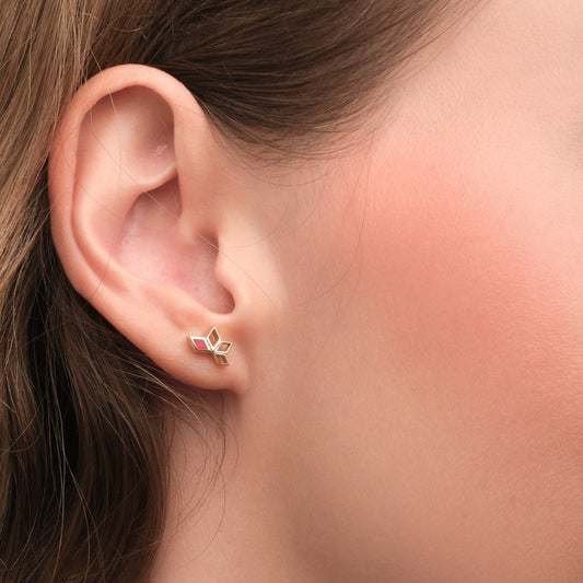 Stella earrings in 14kt gold set with carnelian Elements