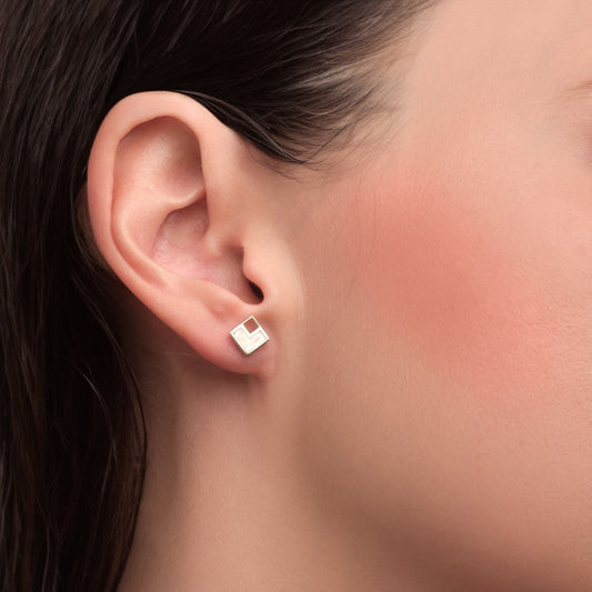 CARDİA earrings in 14kt gold set with Mother of pearl Elements