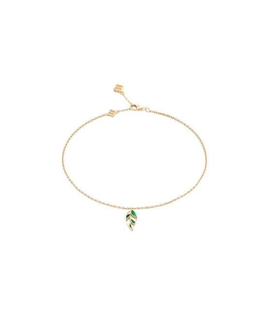 Fiolia bracelet in 14 kt gold two sides set with malachite enamel elements