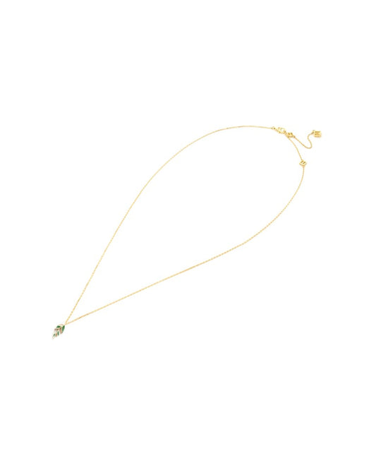 14 ayar altından yapılmış FIOLIA kolye, iki tarafında sedef ve malakit emaye bulunan 14 ayar sarı altın kolye ucu