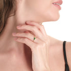 STELLA ring in 14 k gold set with Malachite enamel element