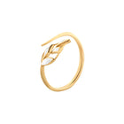 Fiolia ring in 14 k gold set with mother-of-pearl enamel element